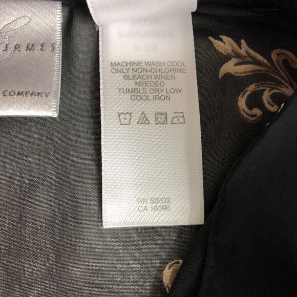 Vintage Emma James Top 14 Black Paisley Floral Sheer Button Y2K Boho Whimsigoth - Picture 5 of 11